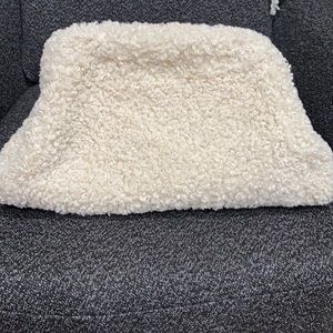 White faux fur cos clutch never used brand new